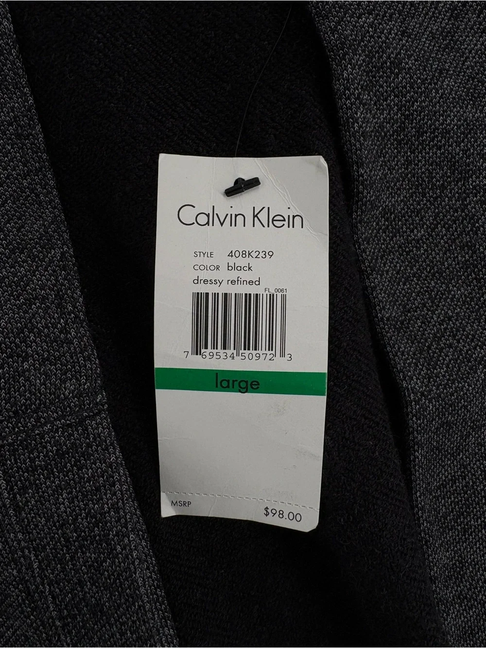 Calvin Klein Gray and Black Bomber-Style Full-Zip Jacket